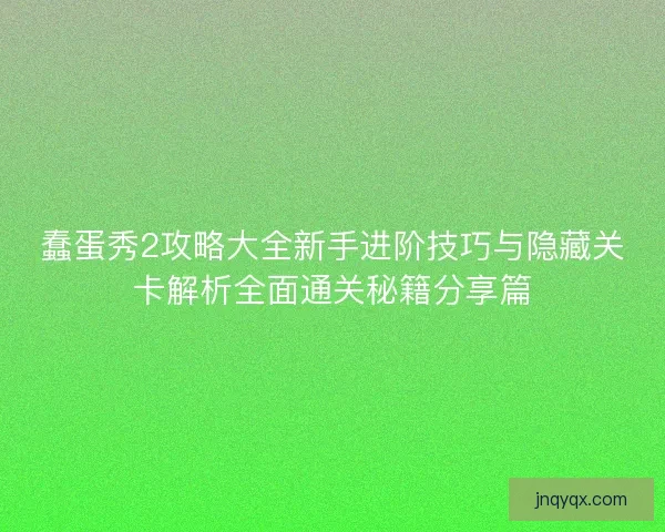 蠢蛋秀2攻略大全新手进阶技巧与隐藏关卡解析全面通关秘籍分享篇